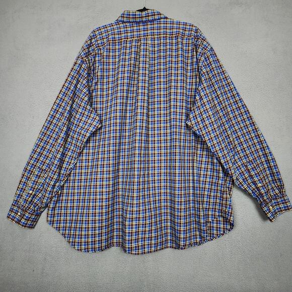 Ralph Lauren Shirt Mens 3XB Big Blue Plaid Classic Fit Button Down Long Sleeve - Picture 2 of 16